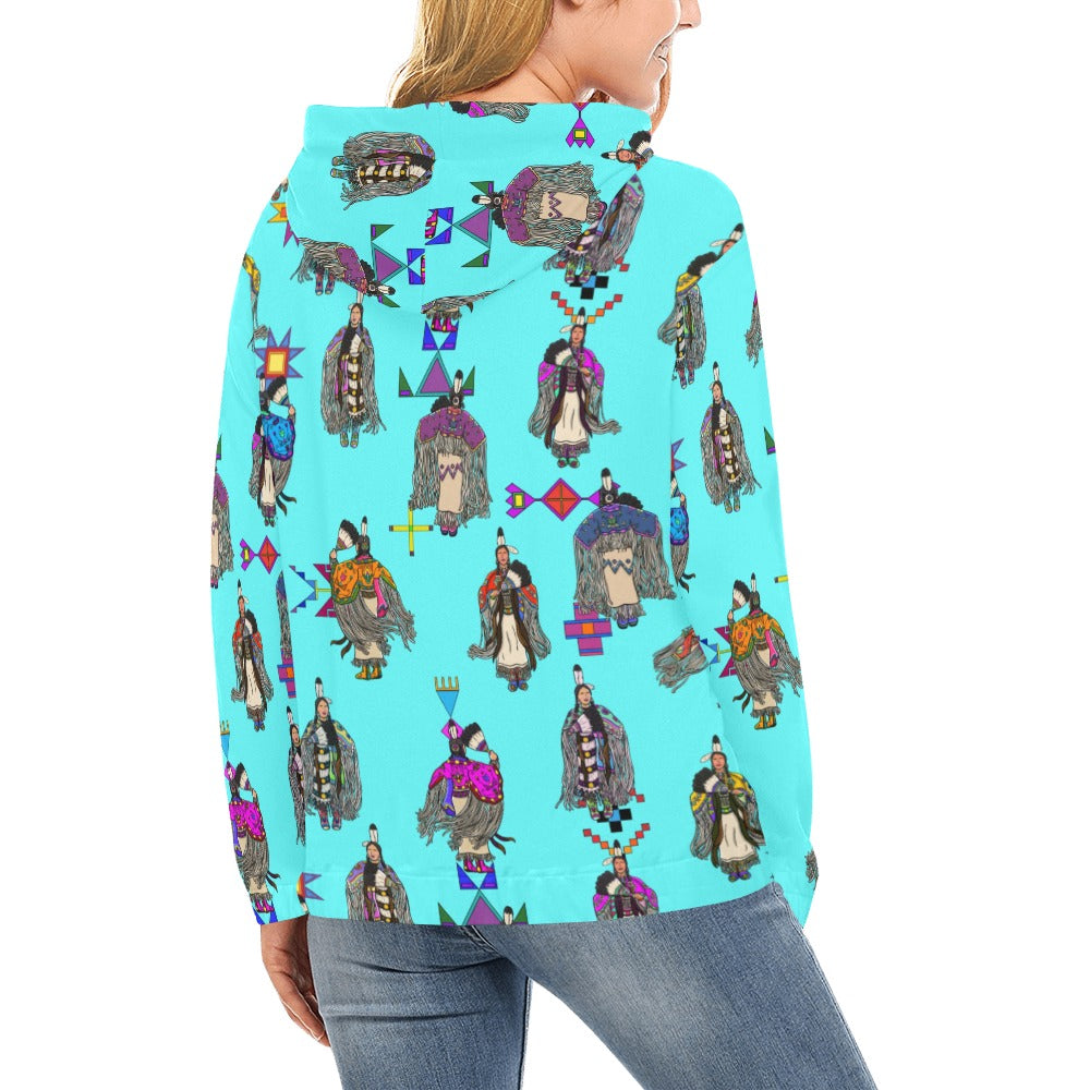 Women's Tradish Dancers Turquoise Hoodie for Women (USA Size)