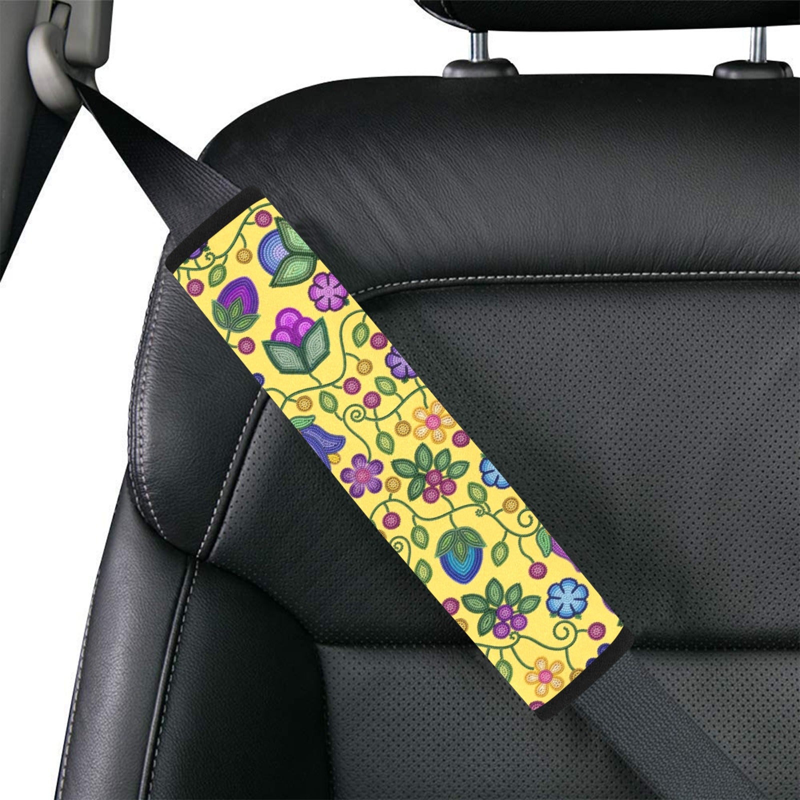 Bloom Uplift Yellow Car Seat Belt Cover 7''x12.6'' (Pack of 2)