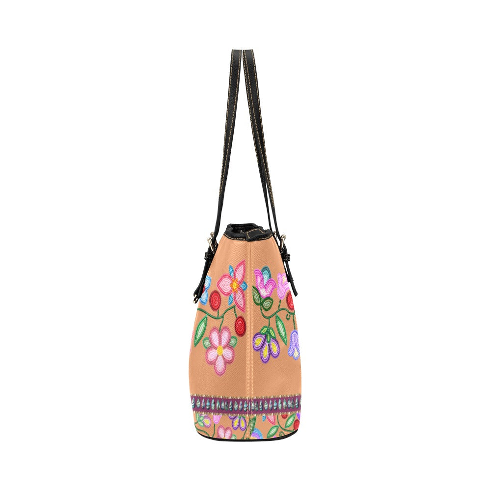 Petal Harmony Leather Tote Bag/Large