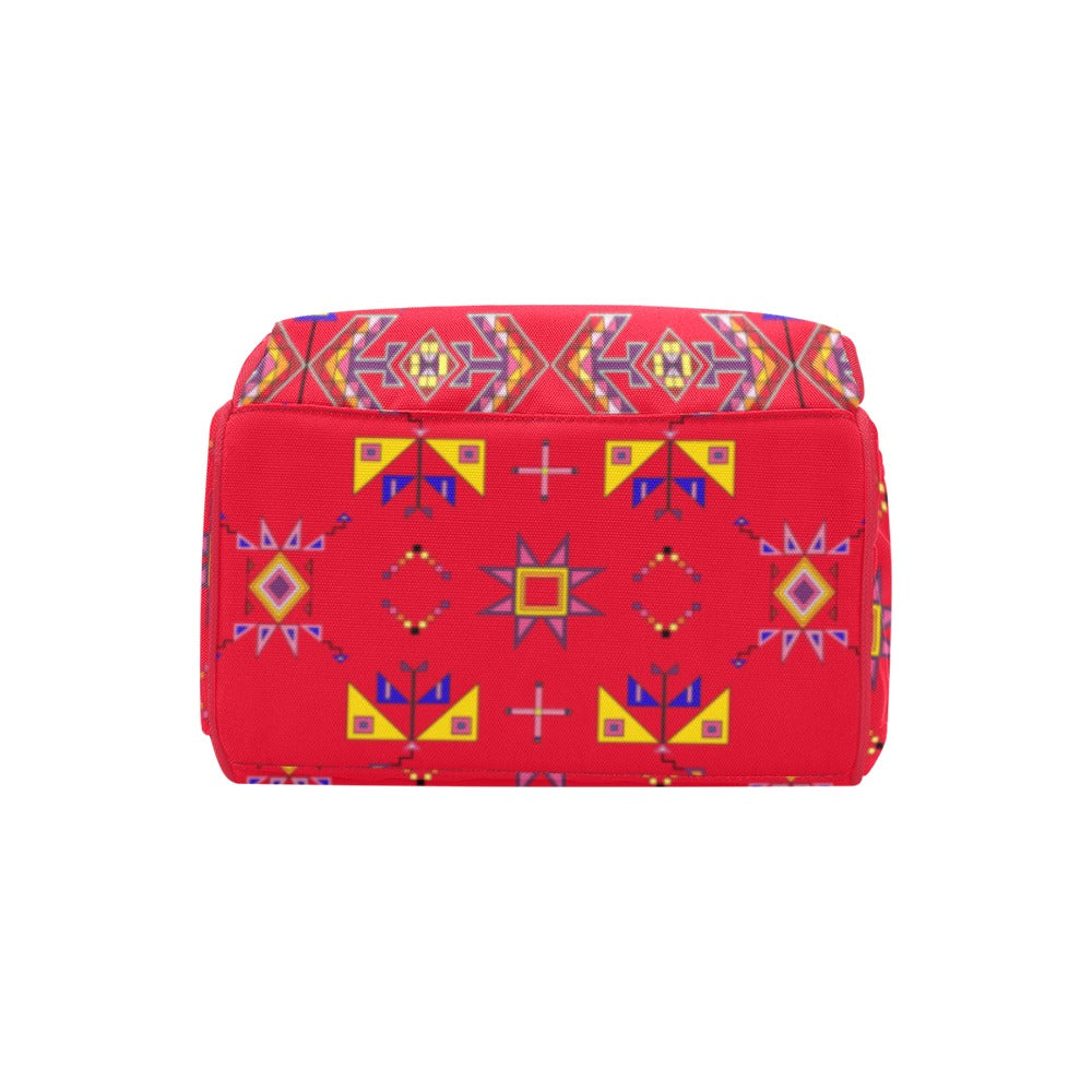 Scattered Generations Red Multi-Function Diaper Backpack/Diaper Bag