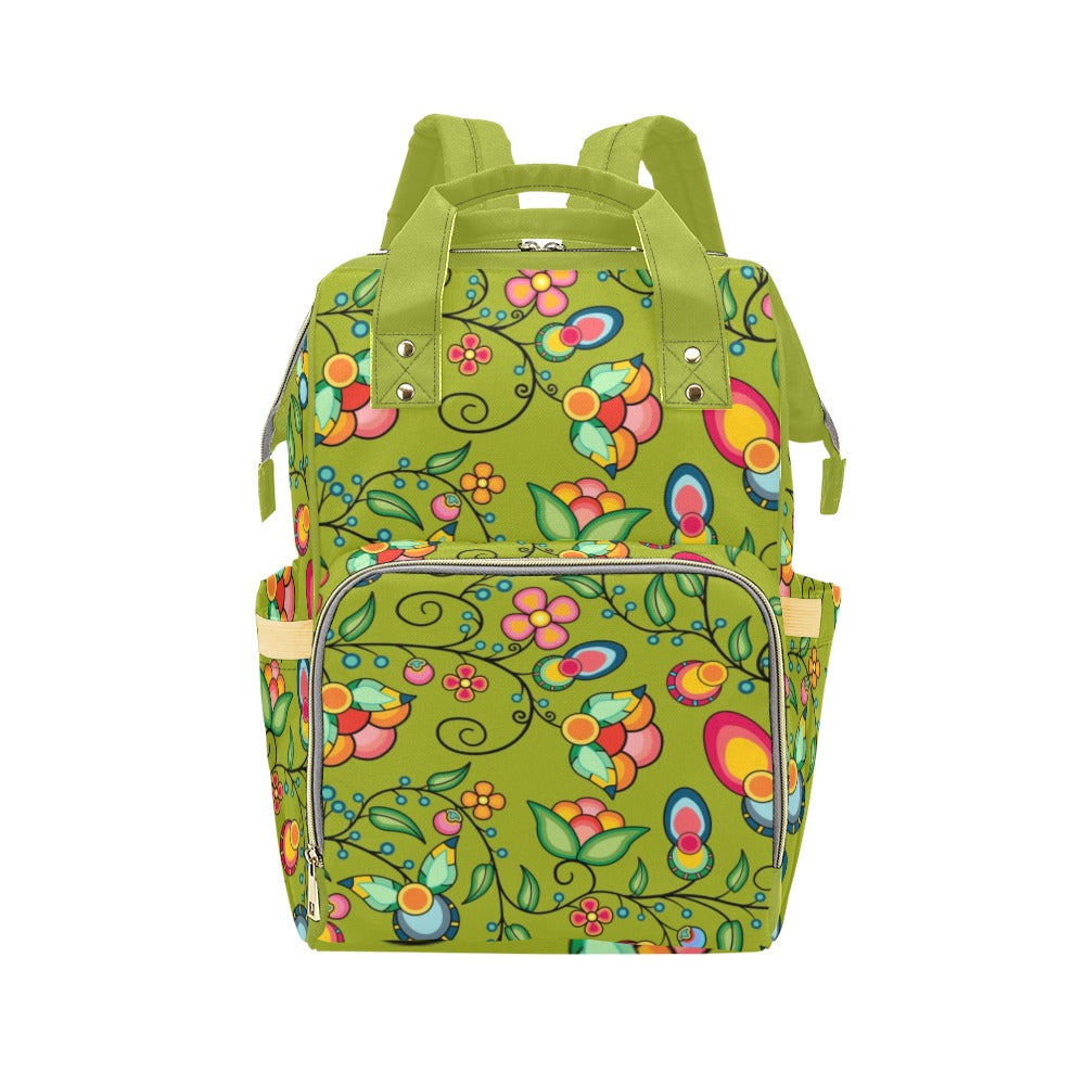 Floral Bounty Sweetgrass Multi-Function Diaper Backpack/Diaper Bag