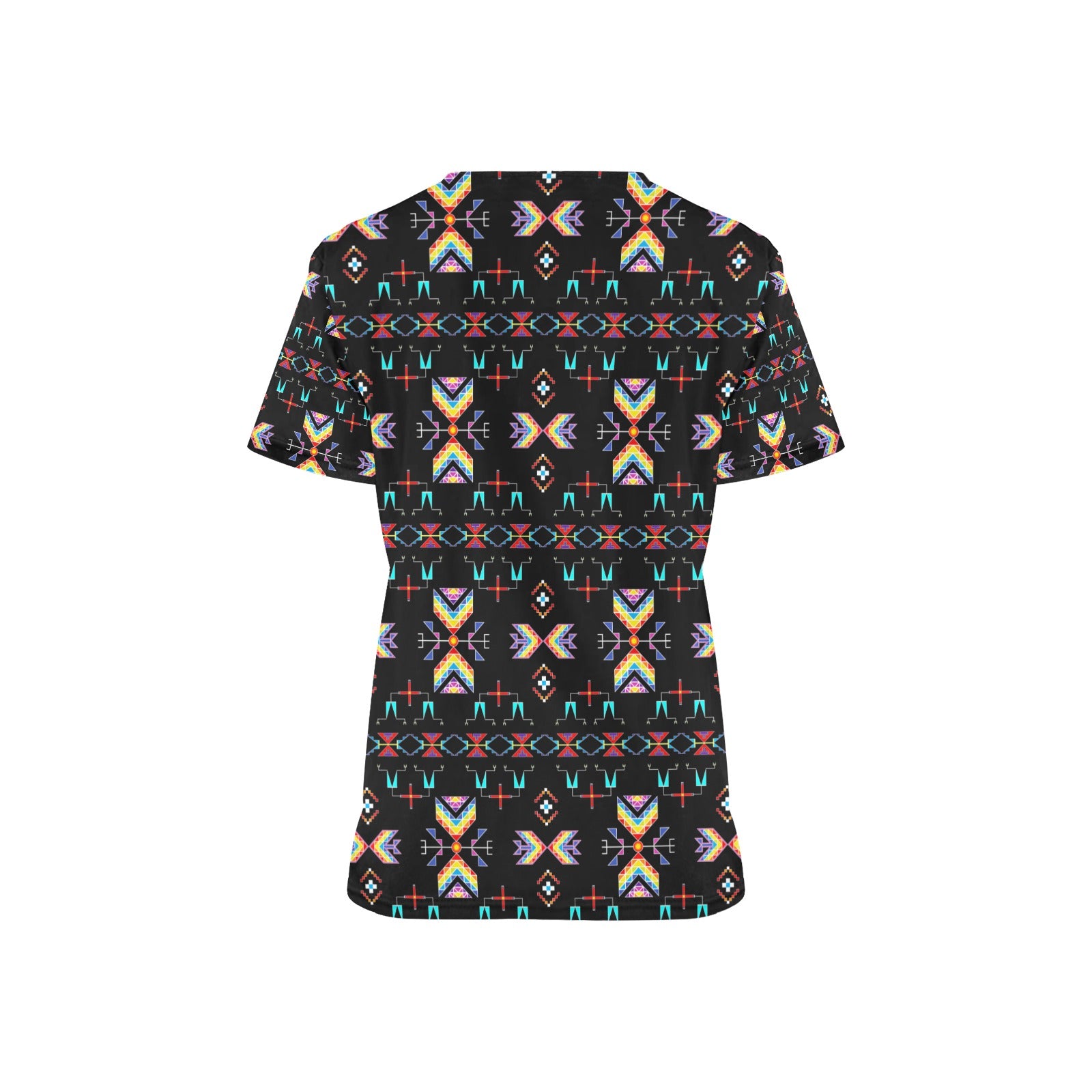 Rainy Chief Rainbow Black Scrub Top