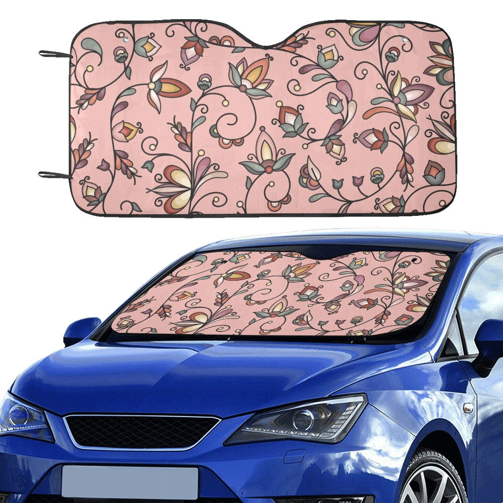 Burnt Sky Petals Peach Car Sun Shade 55"x30"