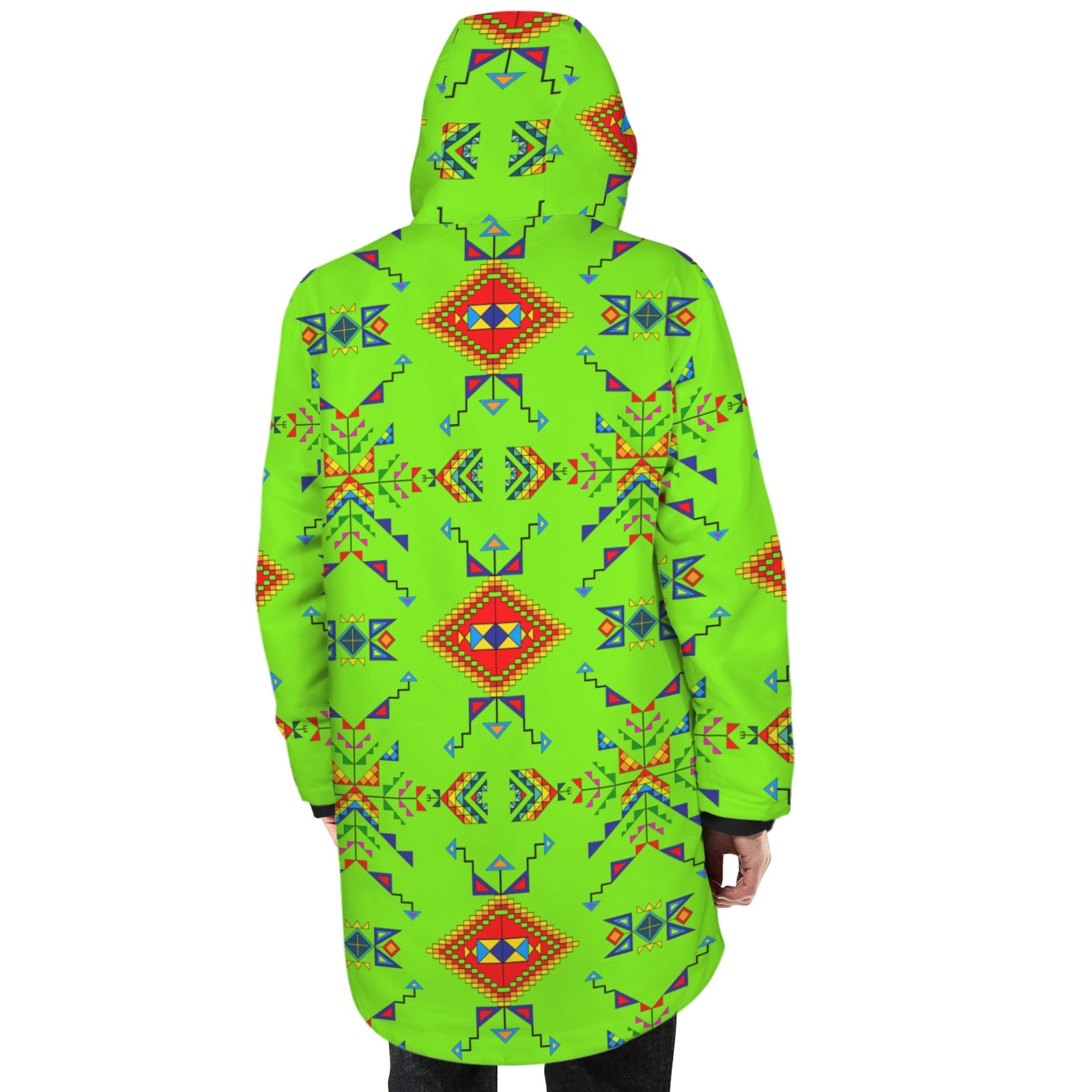 Buffalo Jump Neon Green Unisex Sherpa Lined Hooded Coat