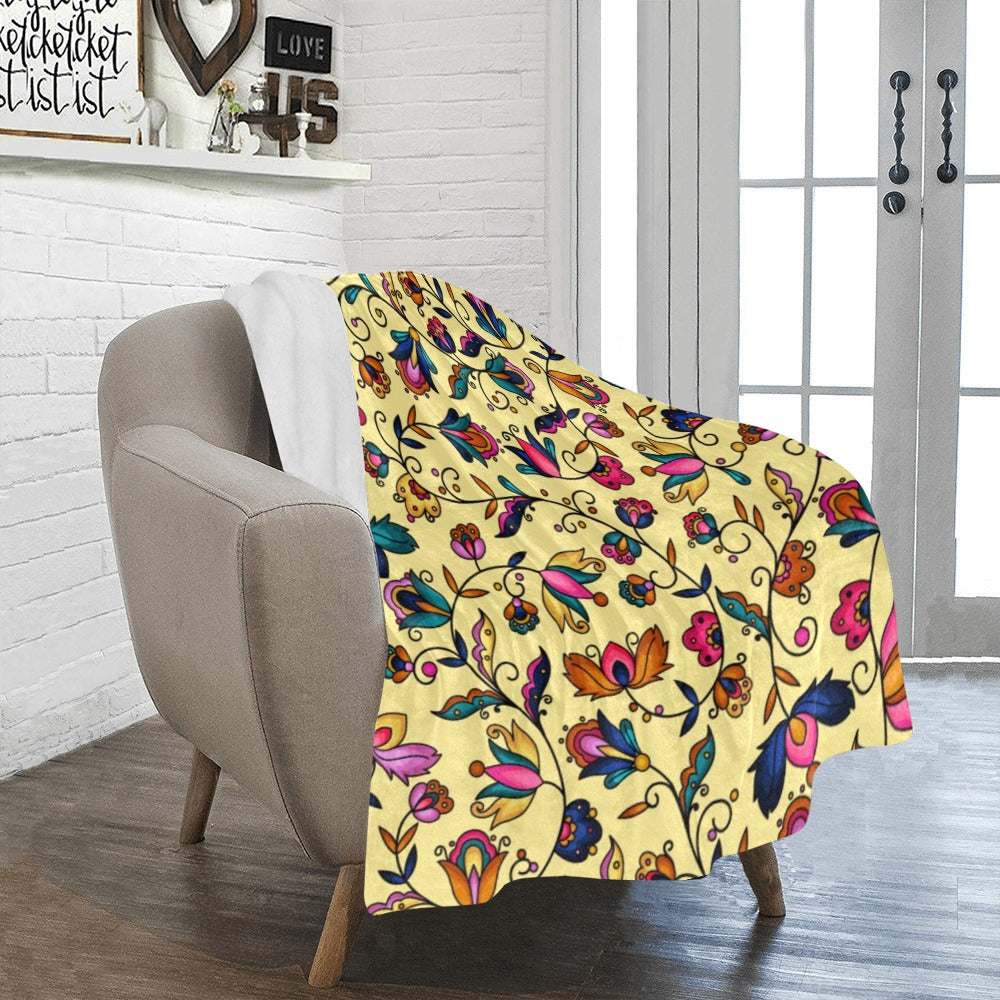 Copper Prairie Petals Yellow Ultra-Soft Micro Fleece Blanket 40"x50"