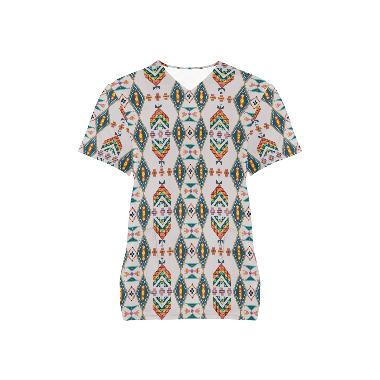 Travois Tipi Grey Scrub Top