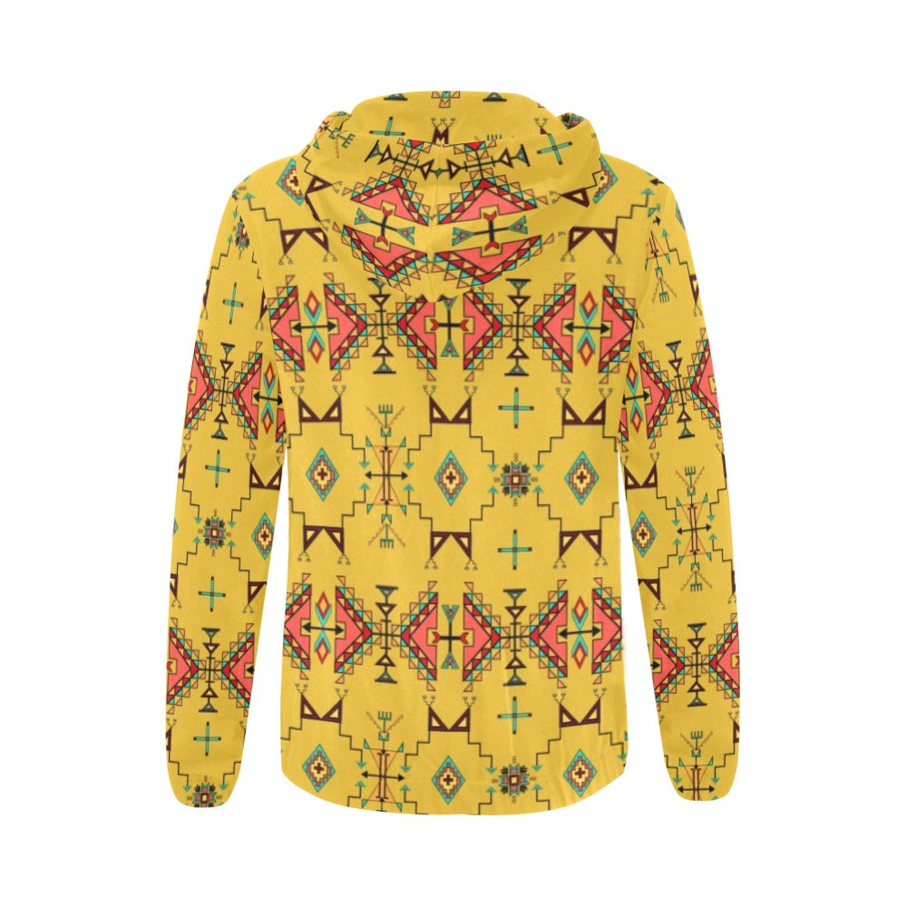 Thunder Flight Yellow Full Zip Hoodie for Women