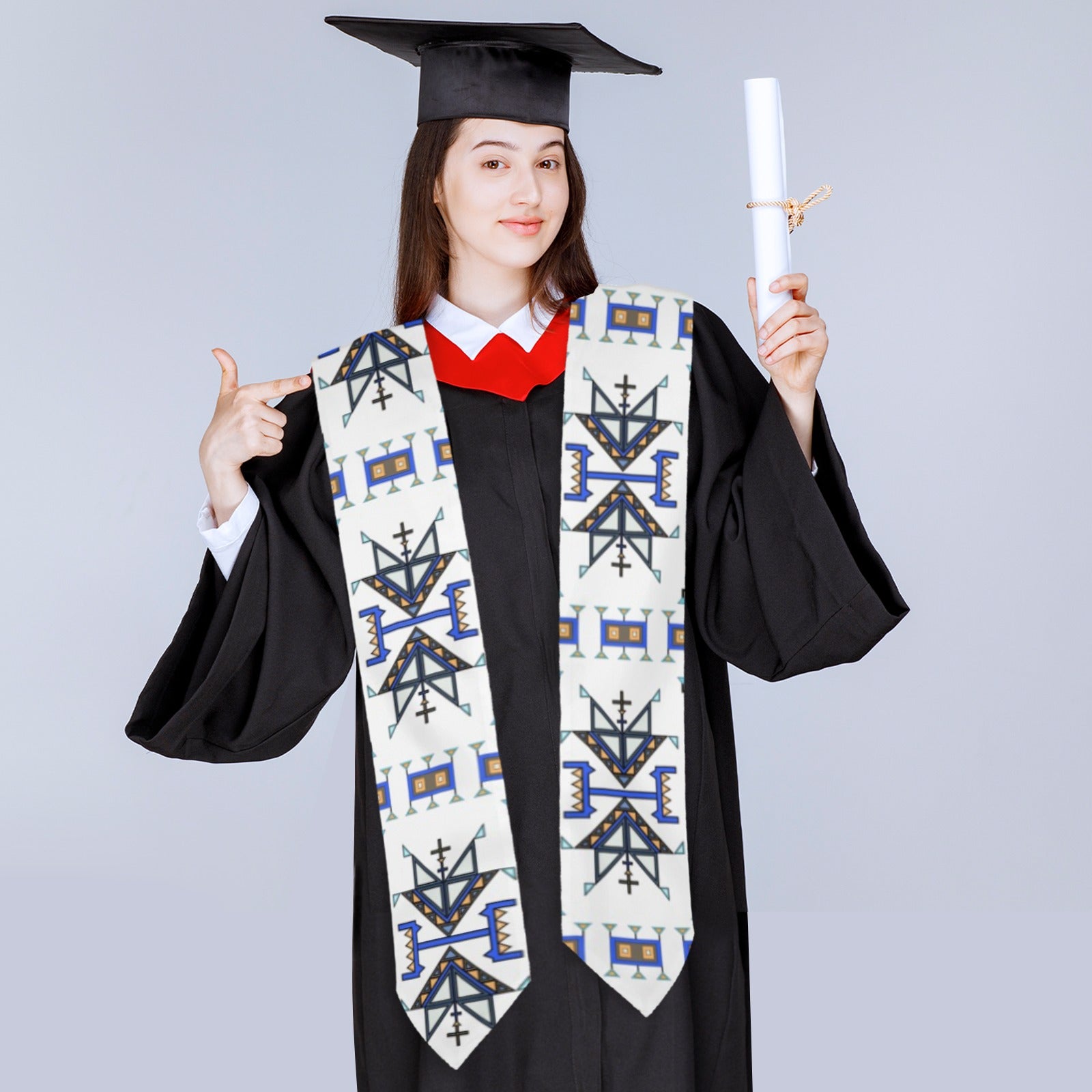 Eagle Strike White Graduation Stole