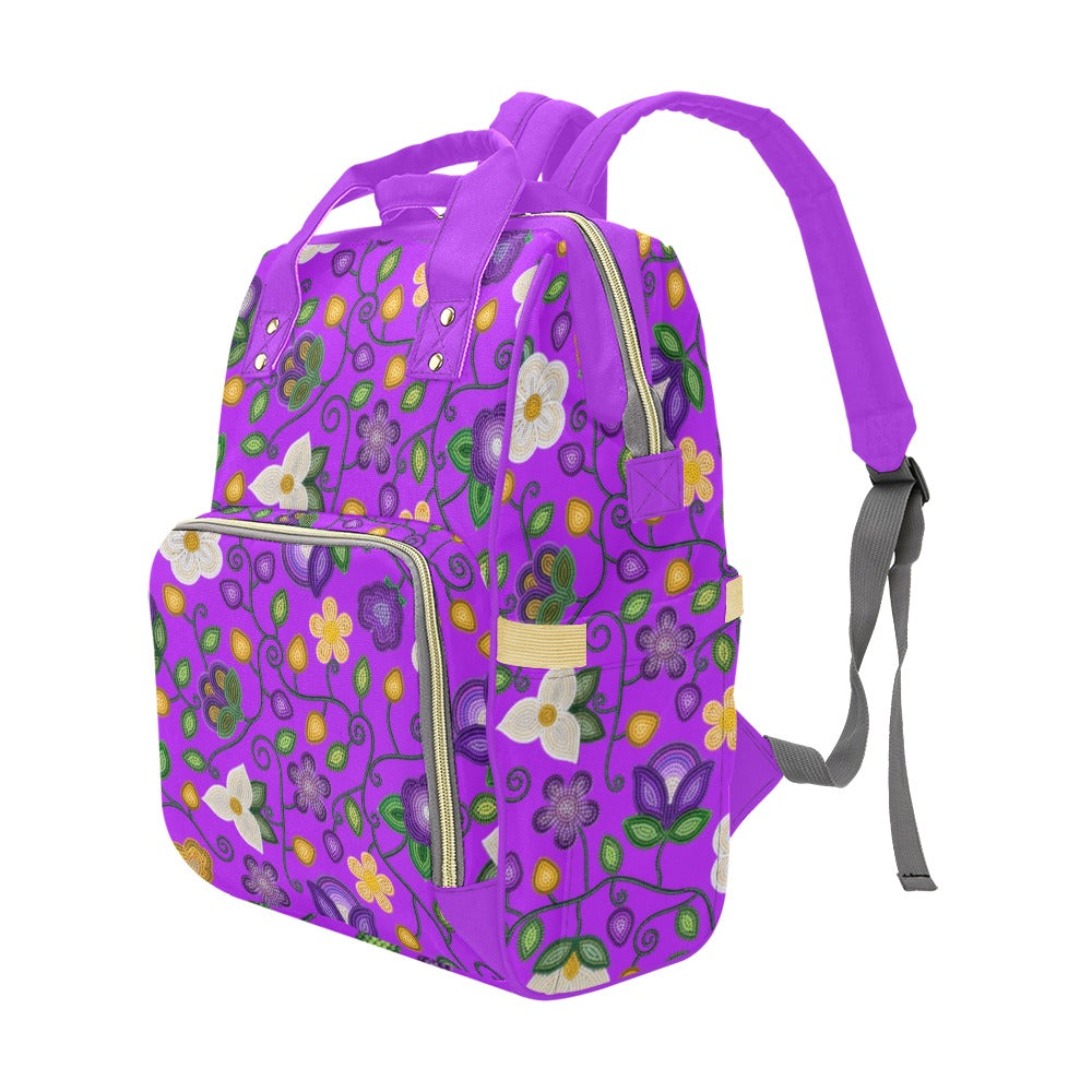 Midnight Moss Bloom Purple Multi-Function Diaper Backpack/Diaper Bag