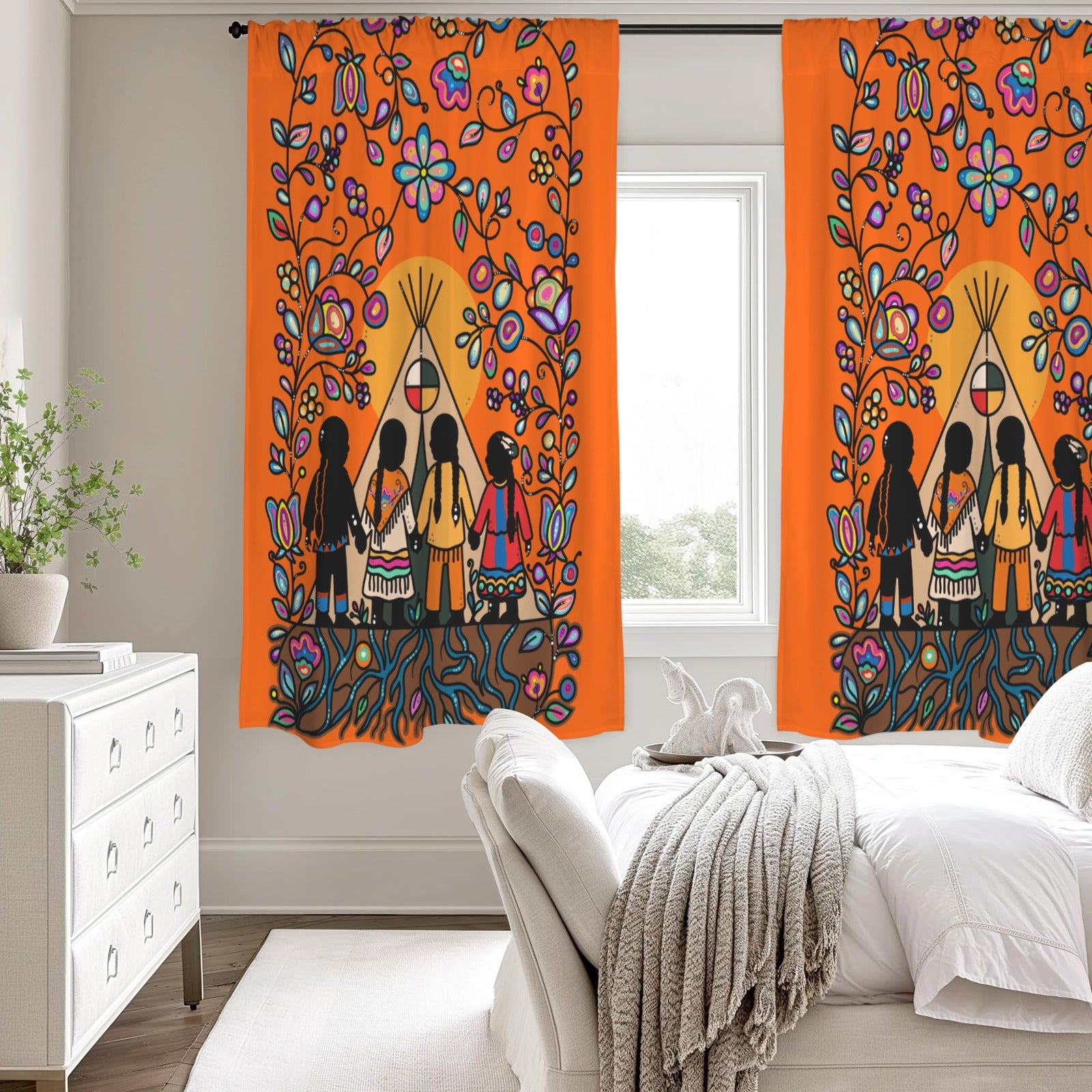 Rooted in Culture Window Curtain 52"x63" (2-Piece)