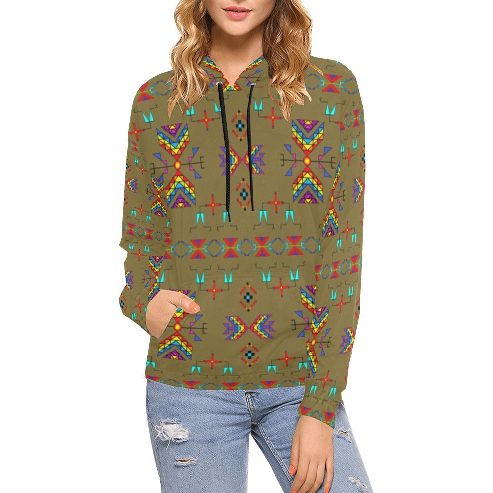 Rainy Chief Rainbow Sage Grass Hoodie for Women (USA Size)