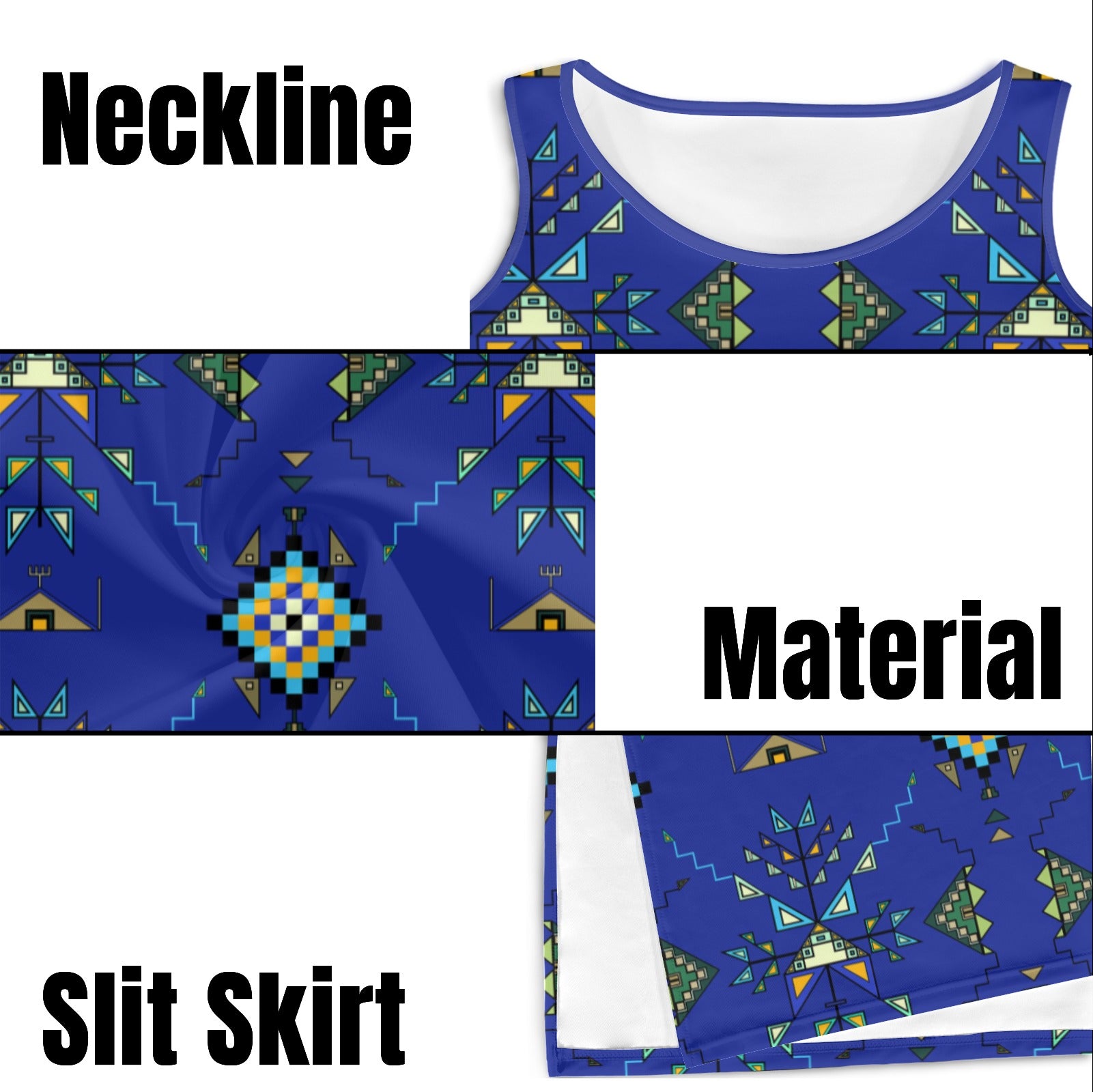 Bear Shield Dark Blue Phaedra Sleeveless Open Fork Long Dress