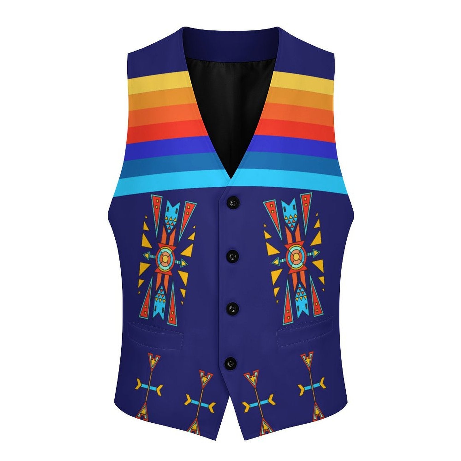 Blooming Spirit Geometric Men's Sleeveless Suit Vest