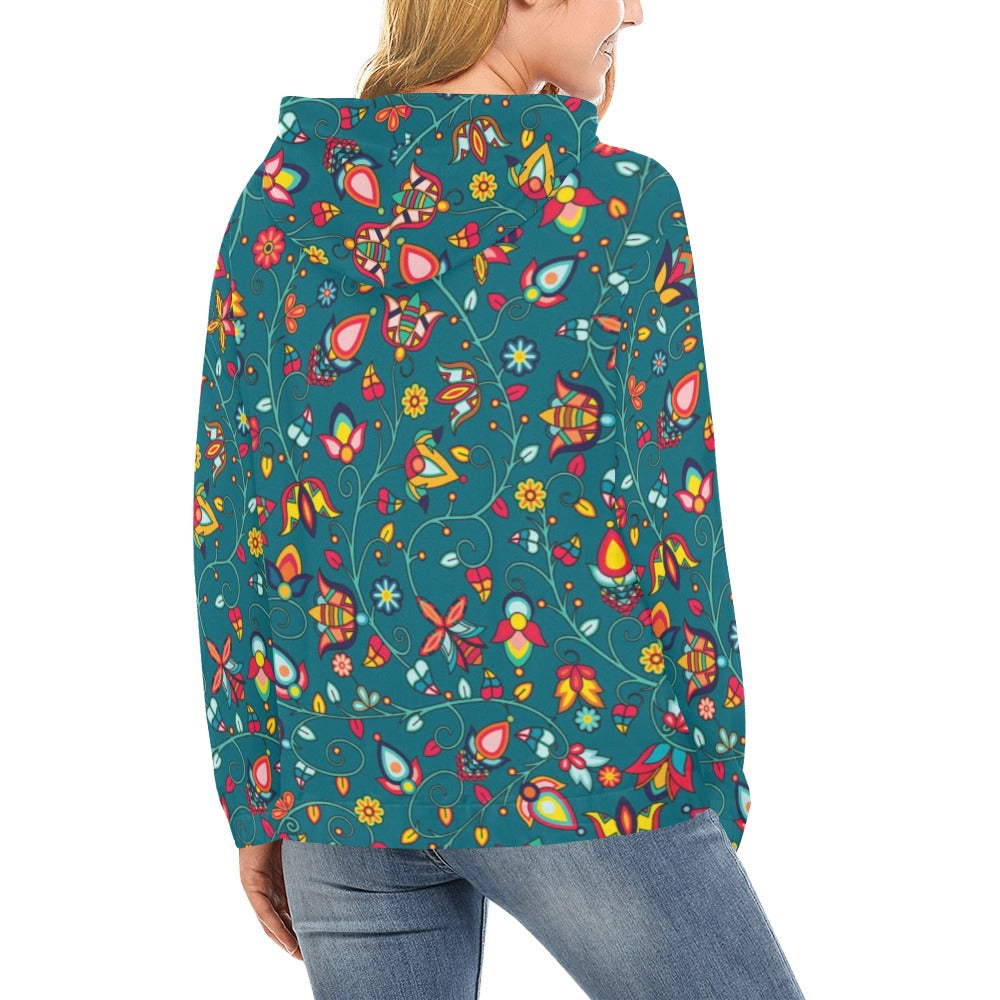 Thorny Path Teal Hoodie for Women (USA Size)