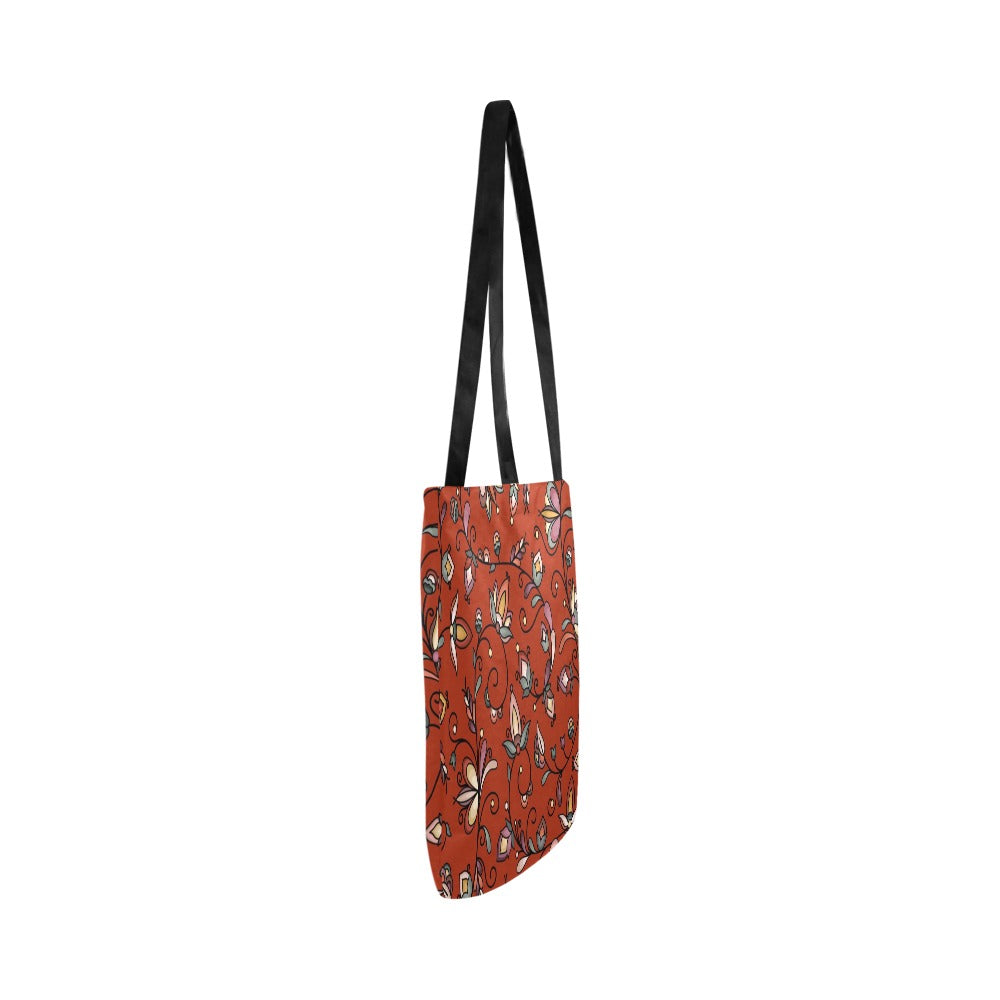 Burnt Sky Petals Red Reusable Shopping Bag (Two sides)