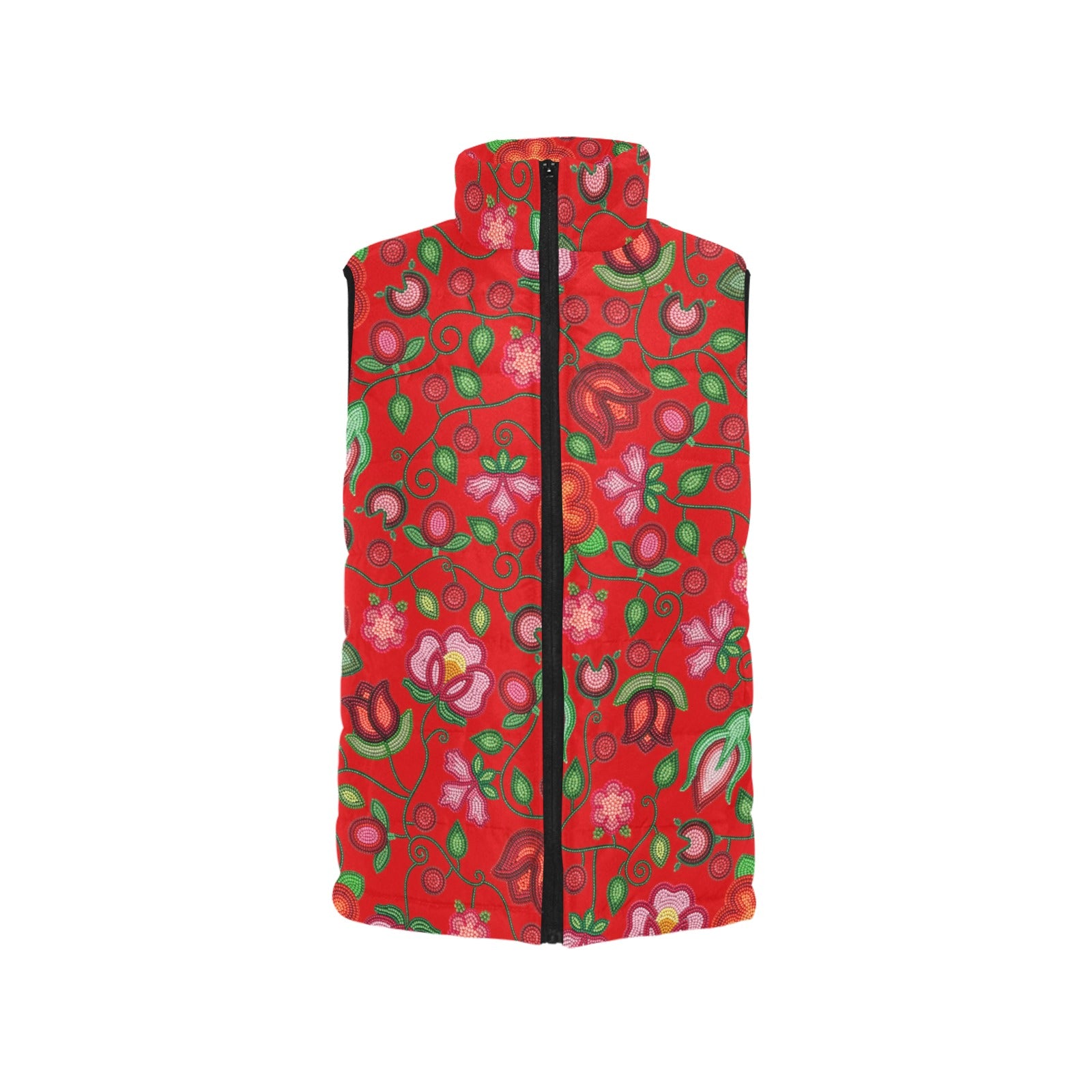 Rose Reverie Red Women's Padded Vest Jacket