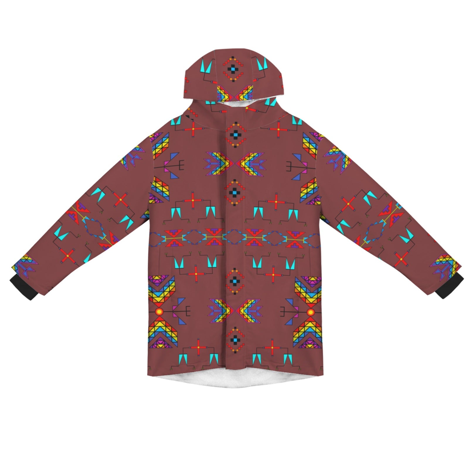 Rainy Chief Rainbow Earth Clay Unisex Sherpa Lined Hooded Coat