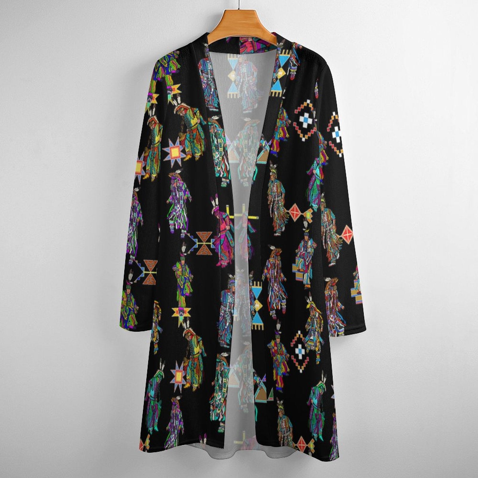 Men's Grass Dancers Black Cardigan
