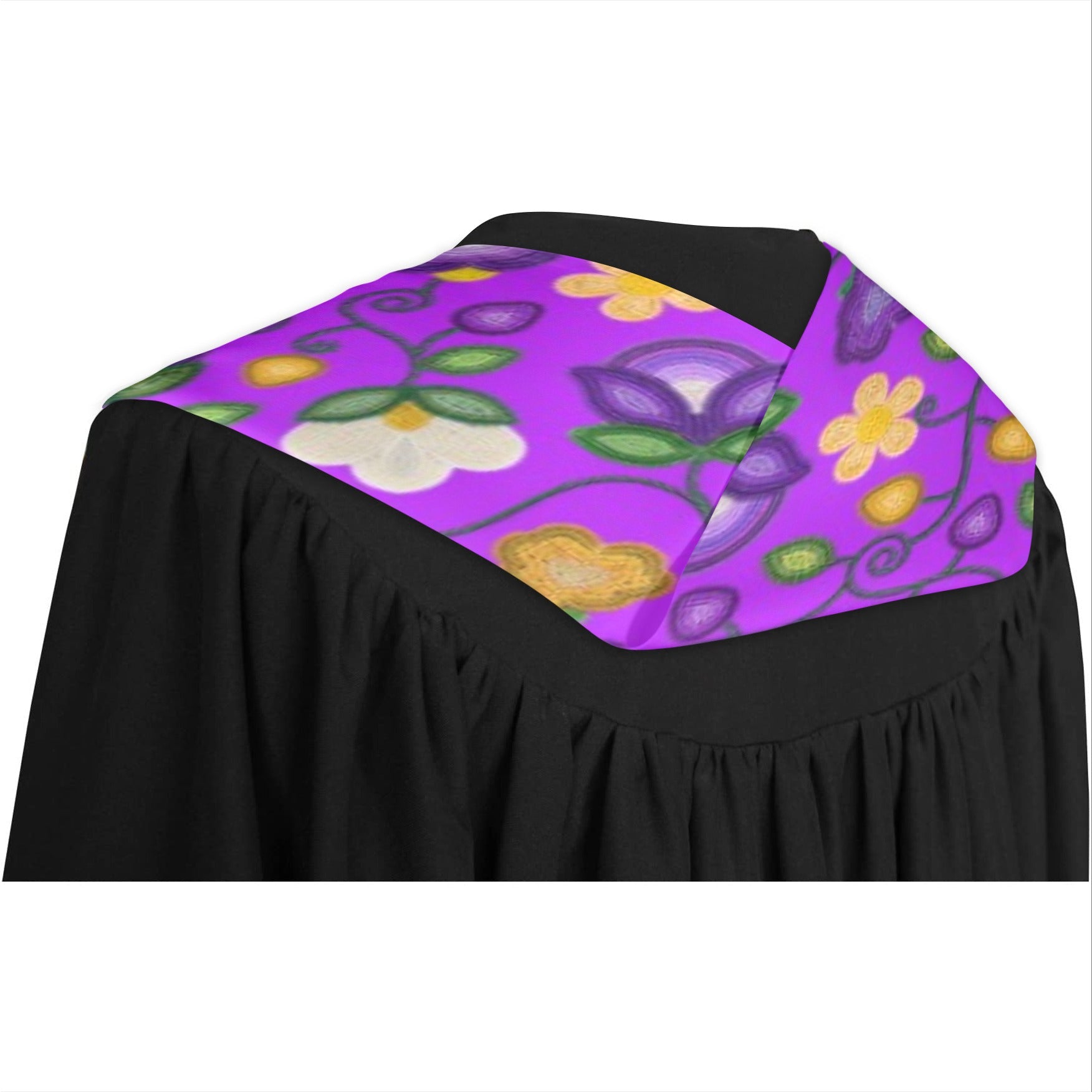 Midnight Moss Bloom Purple Graduation Stole