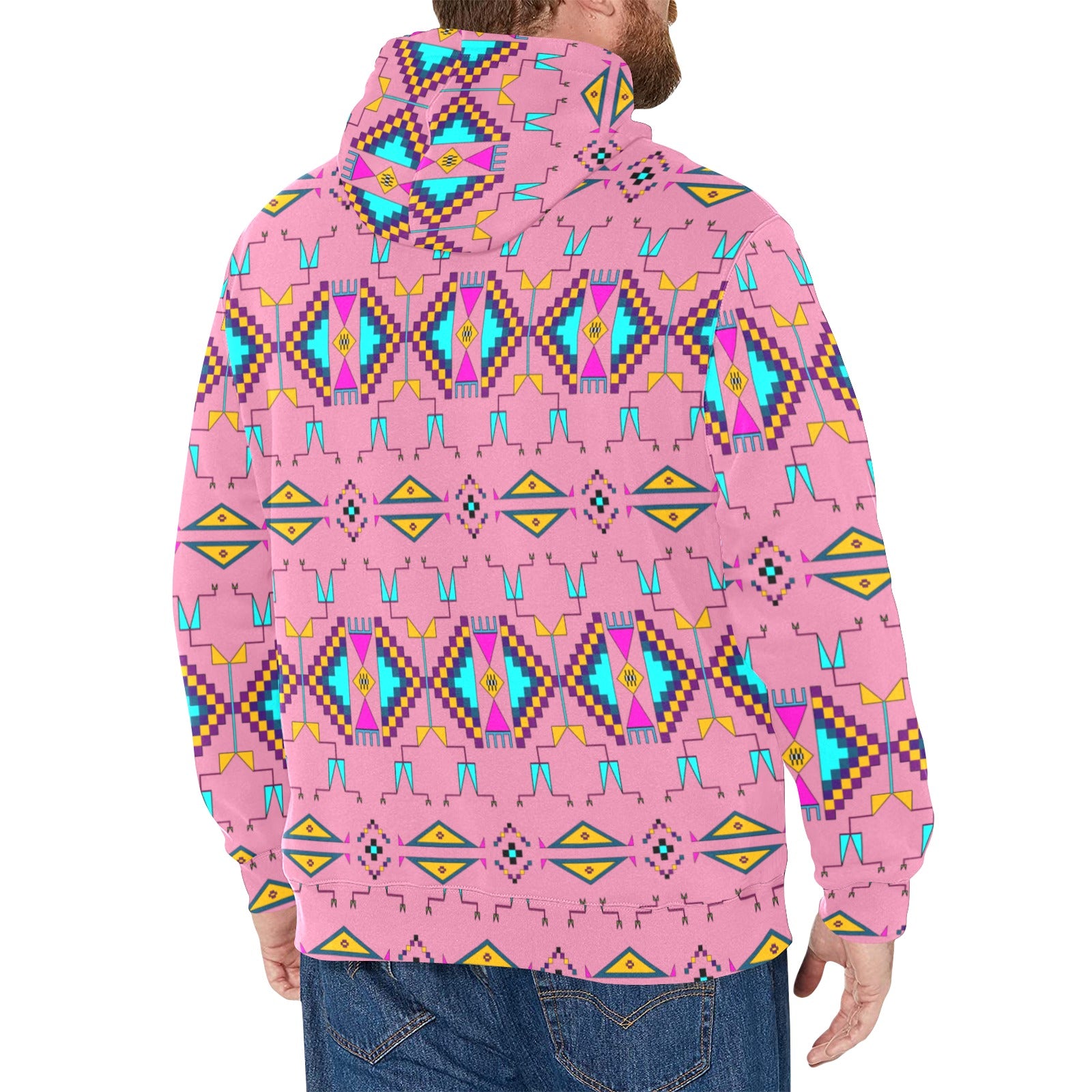 Rite of Passage Pink Men's Long Sleeve Fleece Hoodie