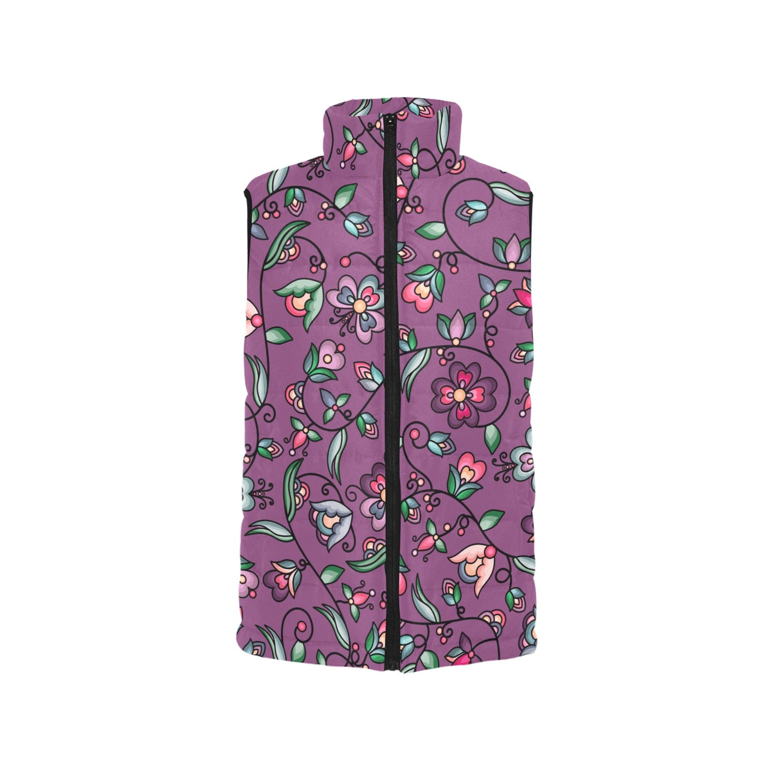 Amber Evening Garland Purple Women's Padded Vest Jacket