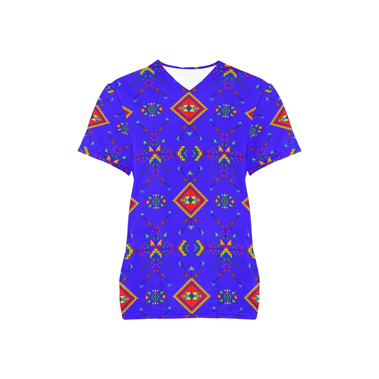 Buffalo Jump Blue Scrub Top