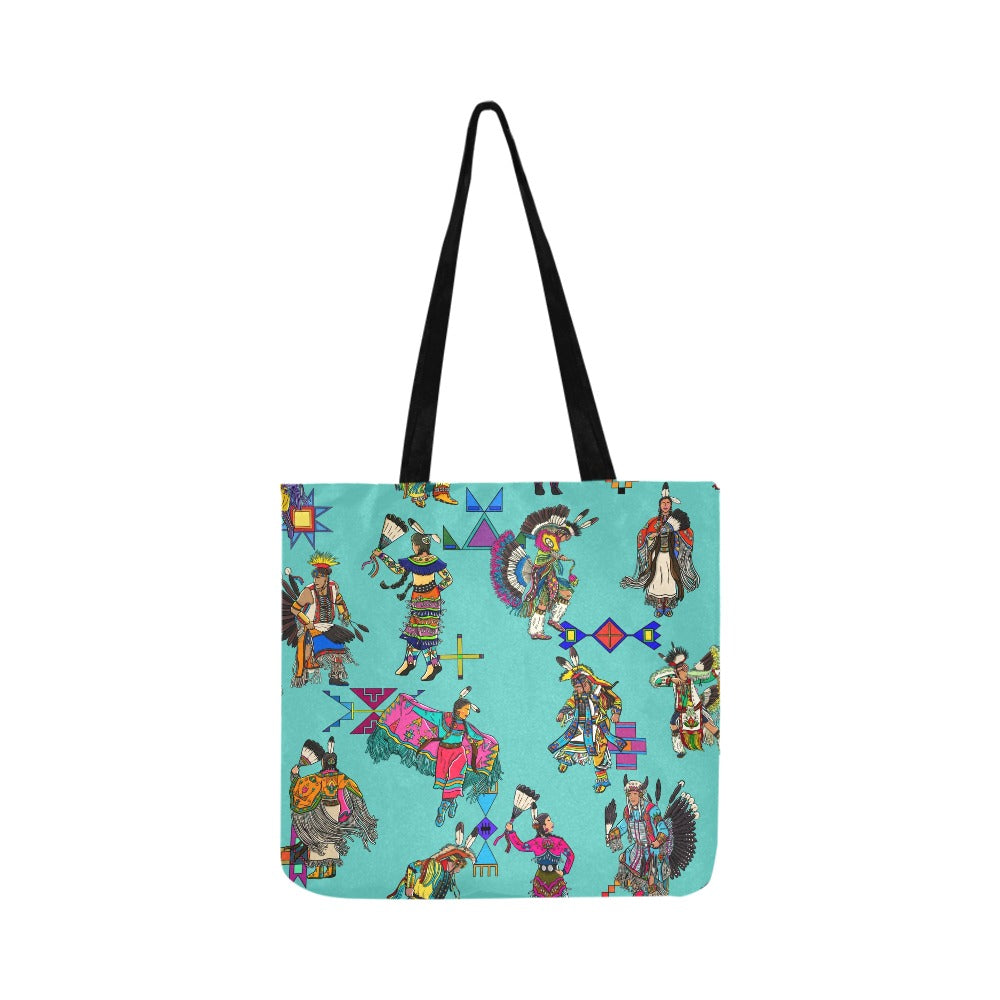 Grand Entry Dancers Eggshell Blue Reusable Shopping Bag  (Two sides)