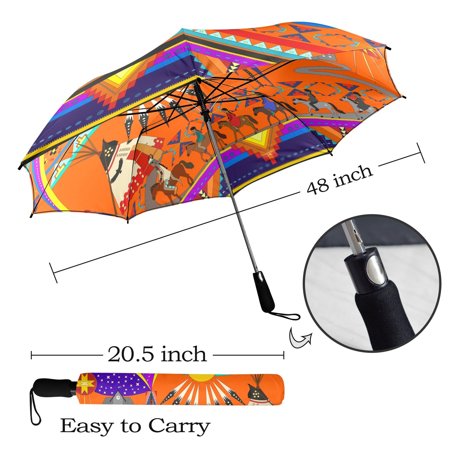Seven Generations Medicine Semi-Automatic Foldable Umbrella