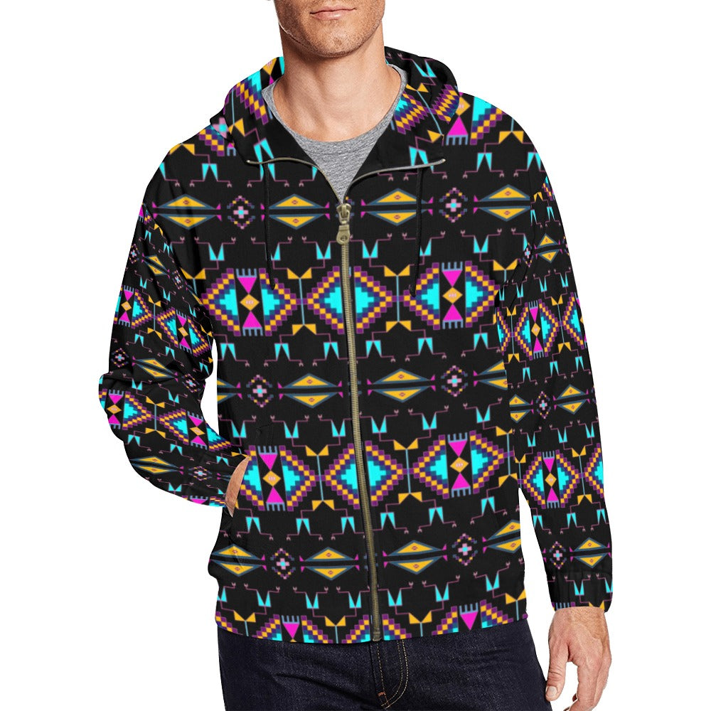 Rite of Passage Black Men's Zipper Hoodie