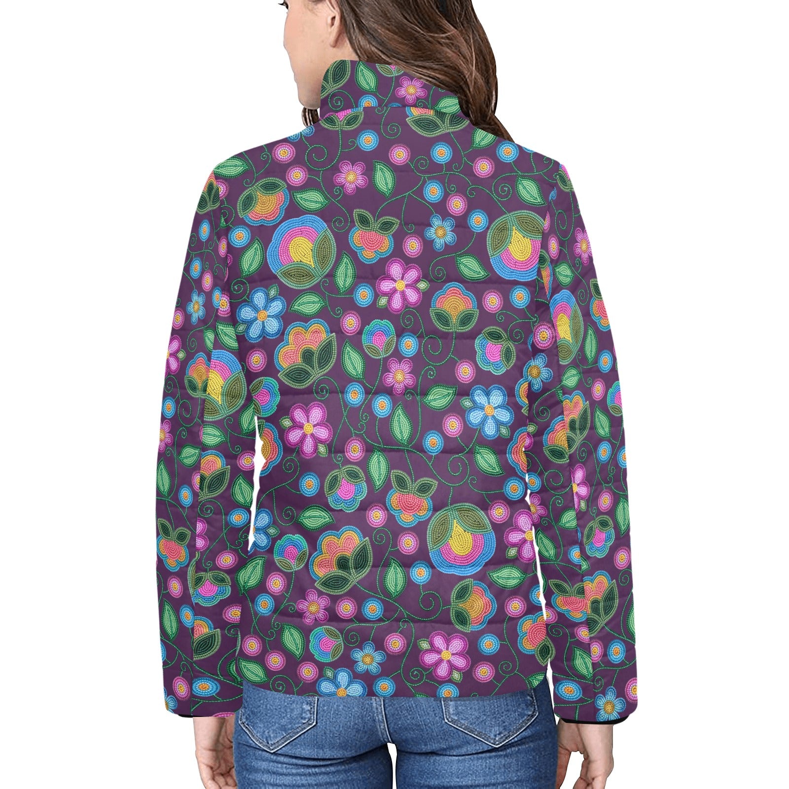Turquoise Sunbeam Violet Women's Stand Collar Padded Jacket