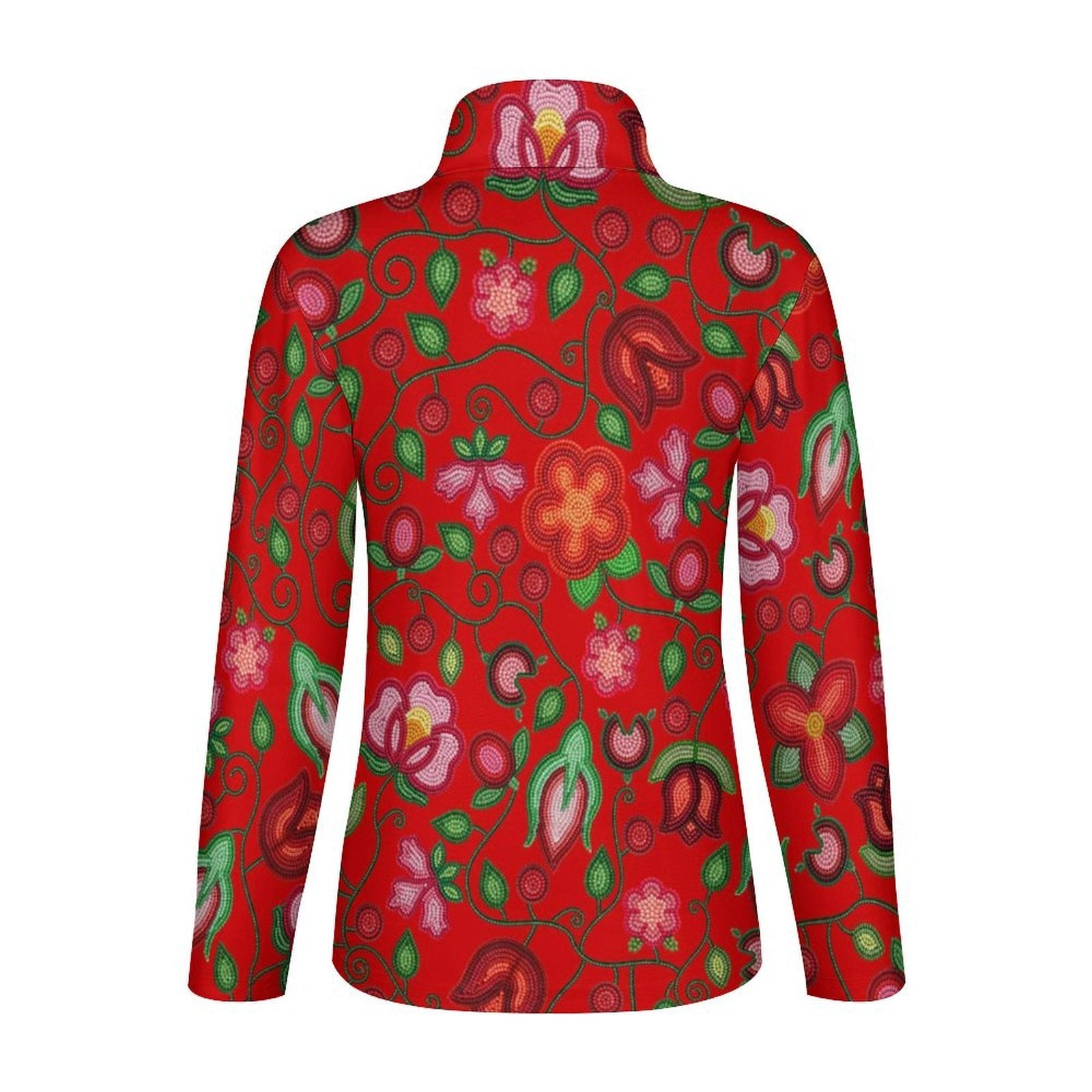 Rose Reverie Red Long Sleeve Yoga Shirt