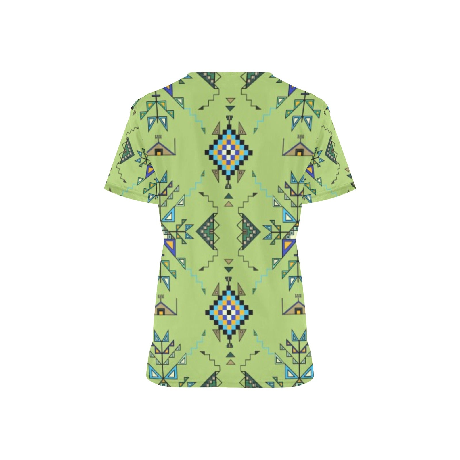 Bear Shield Green Scrub Top