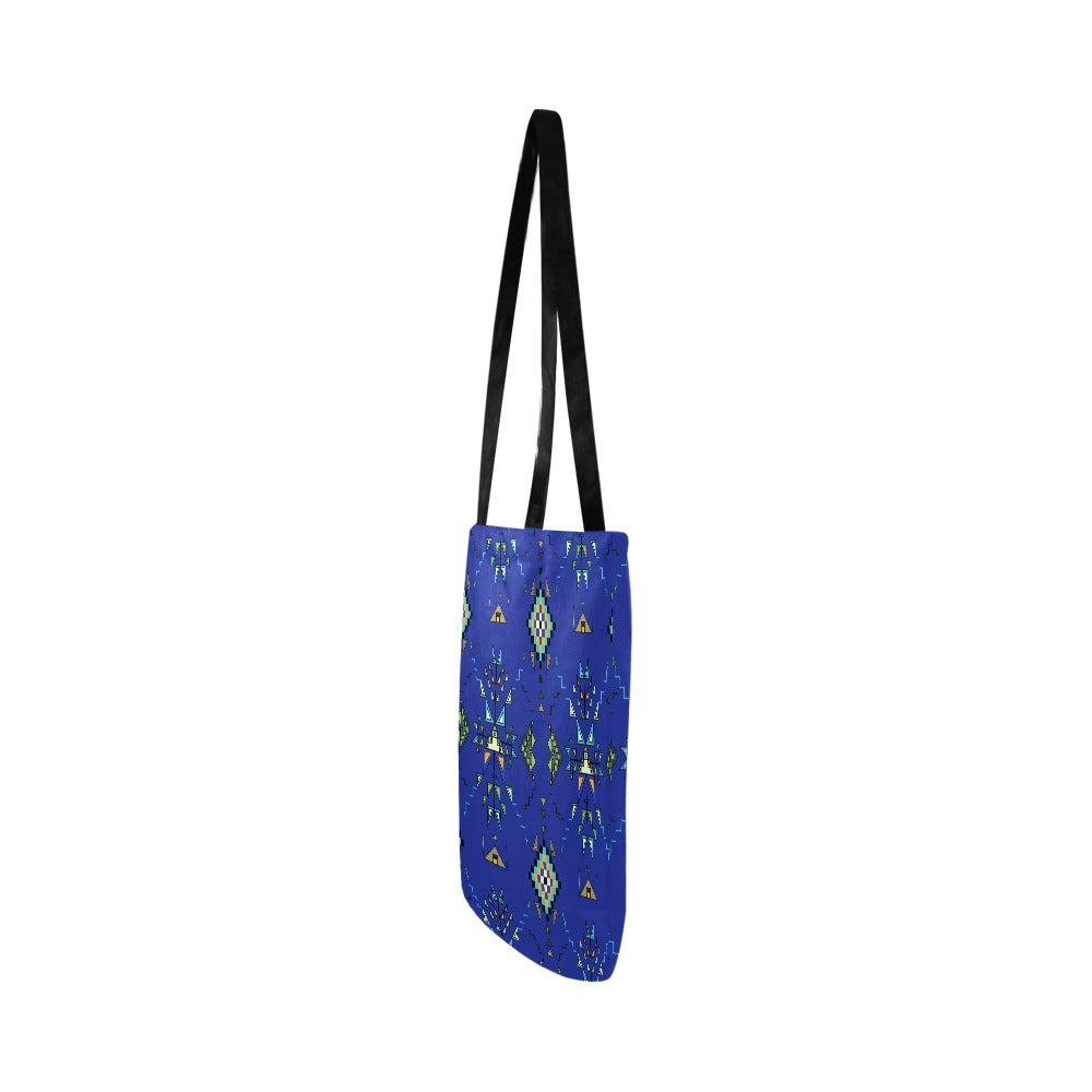 Bear Shield Dark Blue Reusable Shopping Bag (Two sides)