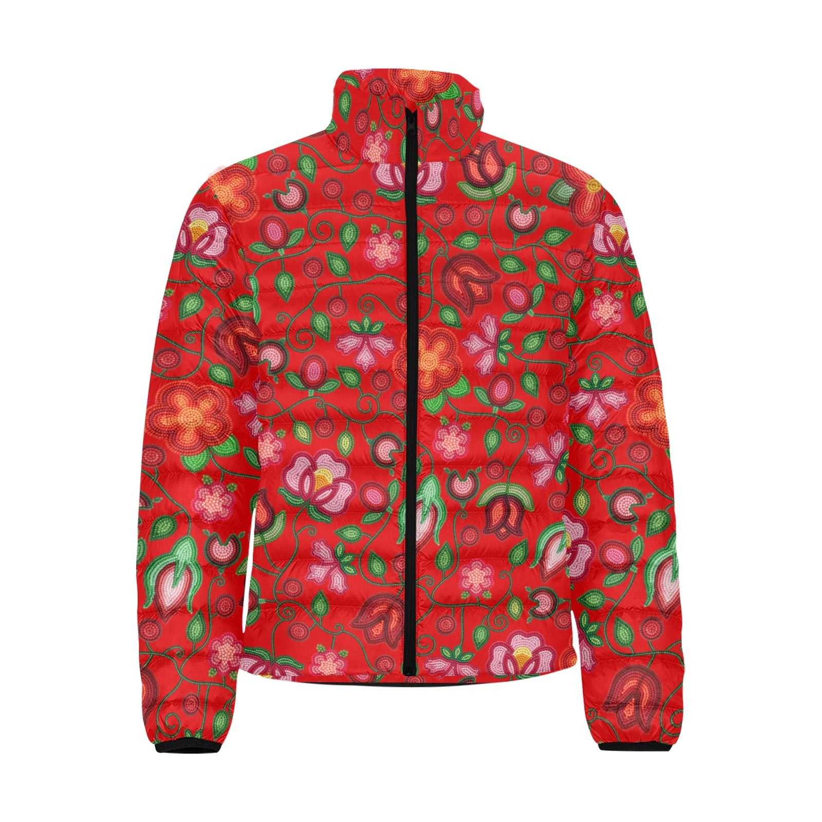 Rose Reverie Red Men's Padded Jacket