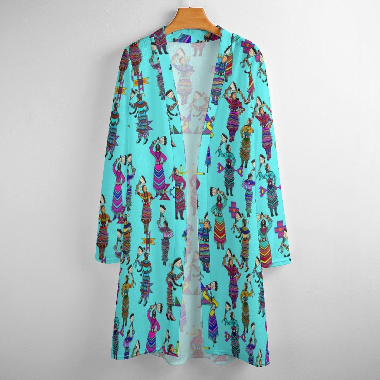 Women's Jingle Dancers Turquoise Cardigan