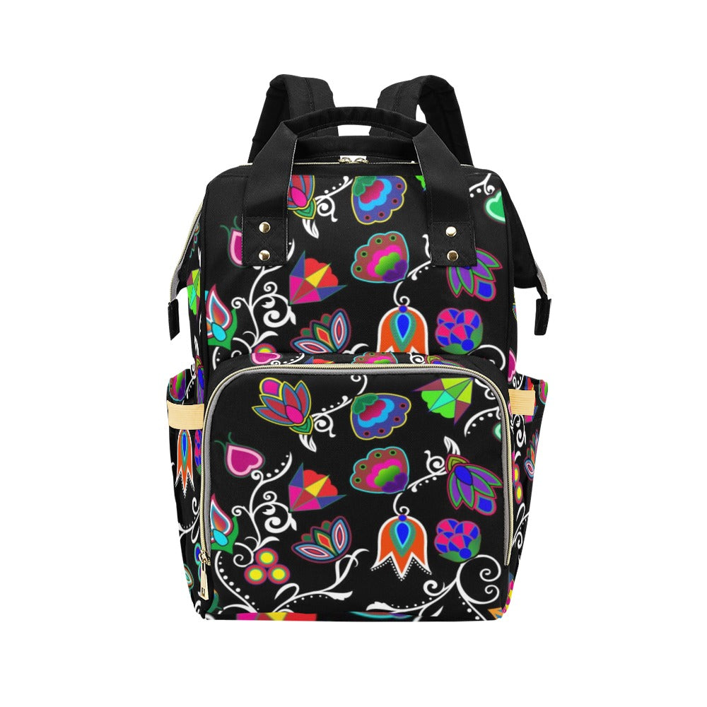 Indigenous Paisley Black Multi-Function Diaper Backpack