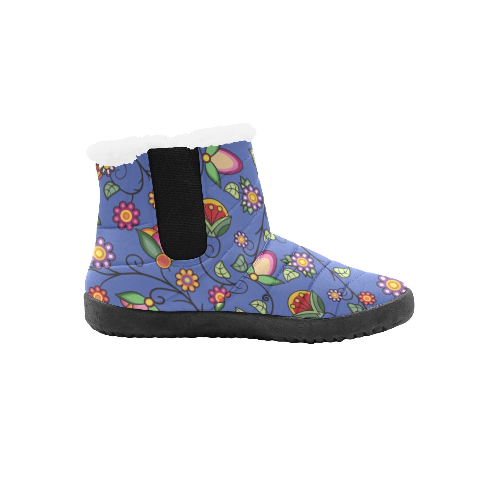 Heartbeat Petals Blue Women's Padded Winter Boot