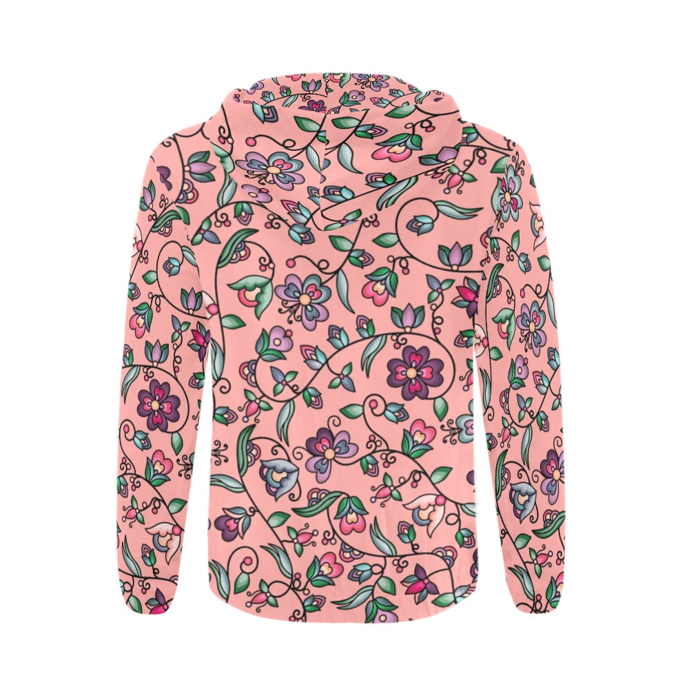 Amber Evening Garland Peach Men's Zipper Hoodie