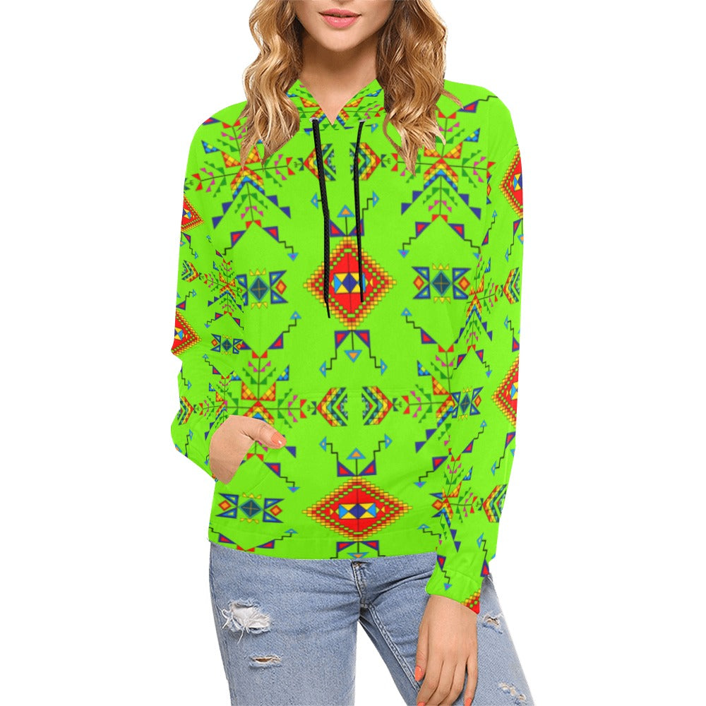 Buffalo Jump Neon Green Hoodie for Women (USA Size)
