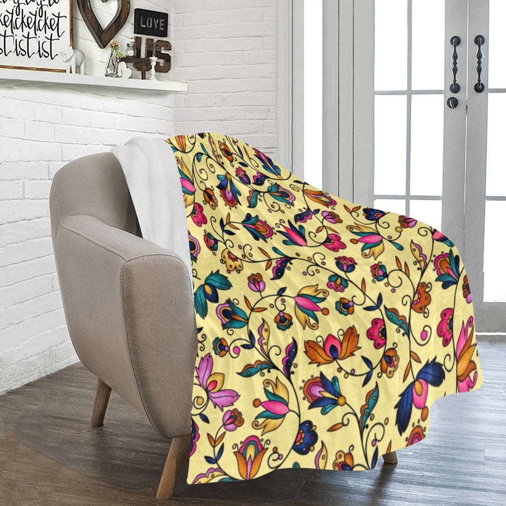 Copper Prairie Petals Yellow Ultra-Soft Micro Fleece Blanket 50"x60"