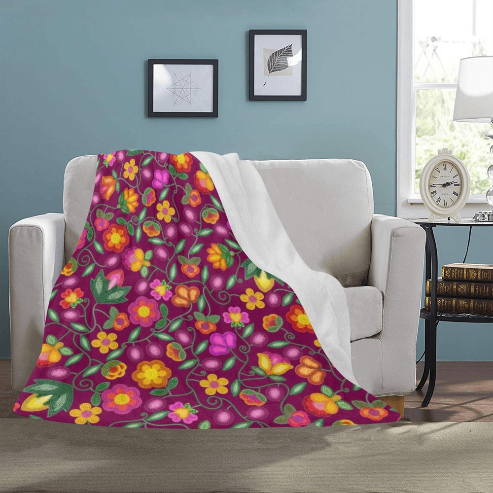 Boreal Bounty Dark Magenta Ultra-Soft Micro Fleece Blanket 50"x60"