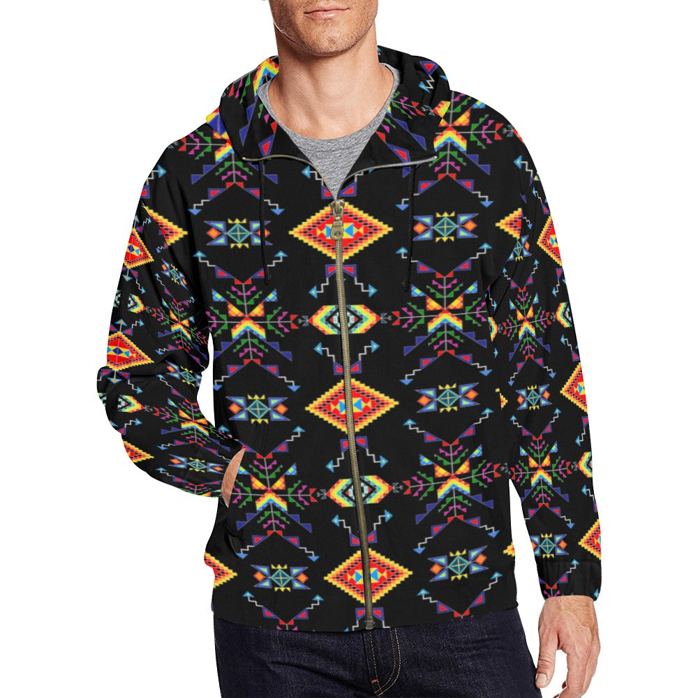 Buffalo Jump Black Men's Zipper Hoodie