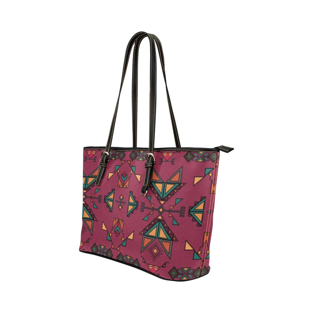 Arrow dawn Maroon Leather Tote Bag/Large