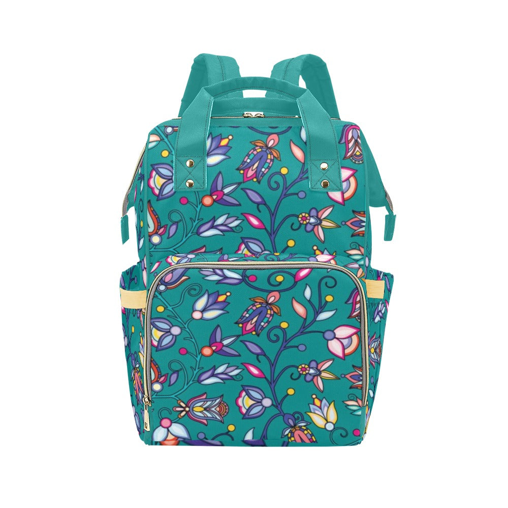 Buffalo Bloom Turquoise Multi-Function Diaper Backpack/Diaper Bag