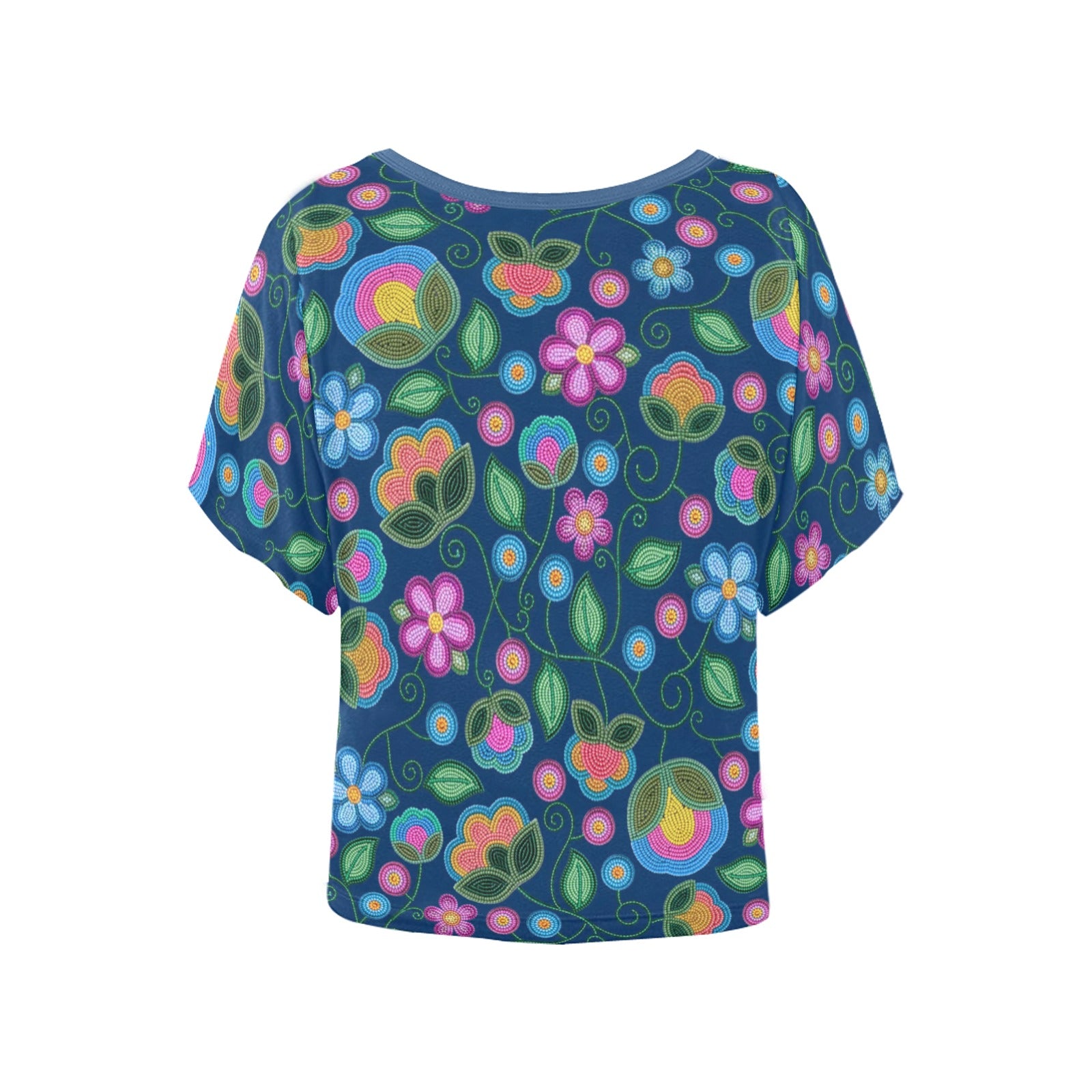 Turquoise Sunbeam Blue Women's Batwing-Sleeved Blouse T-shirt
