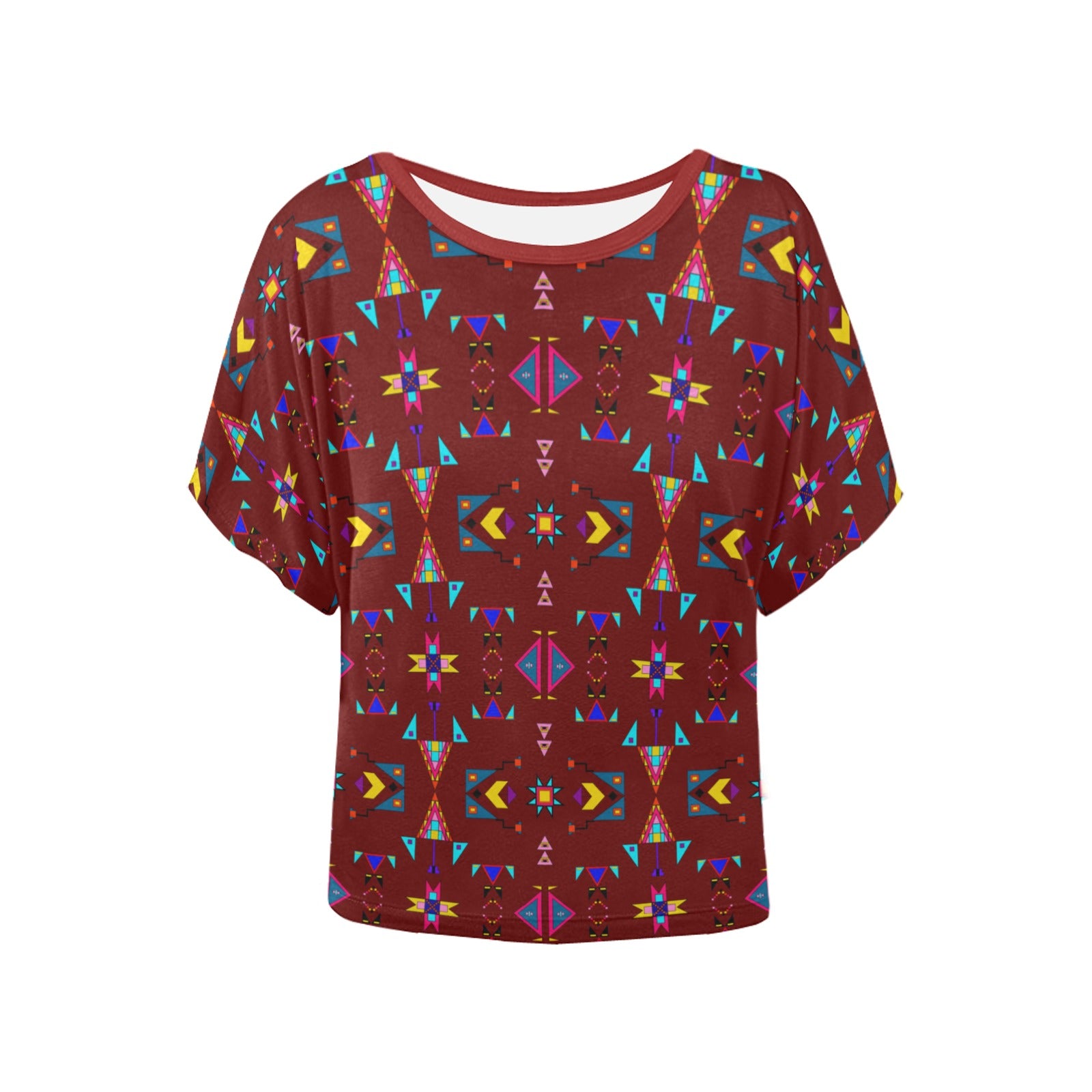 Enemy Territory Dark Maroon Women's Batwing-Sleeved Blouse T shirt