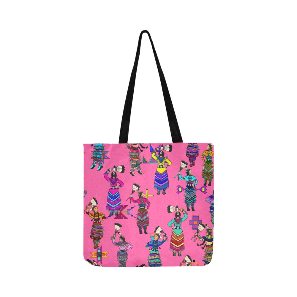 Women's Jingle Dancers Pink Reusable Shopping Bag (Two sides)