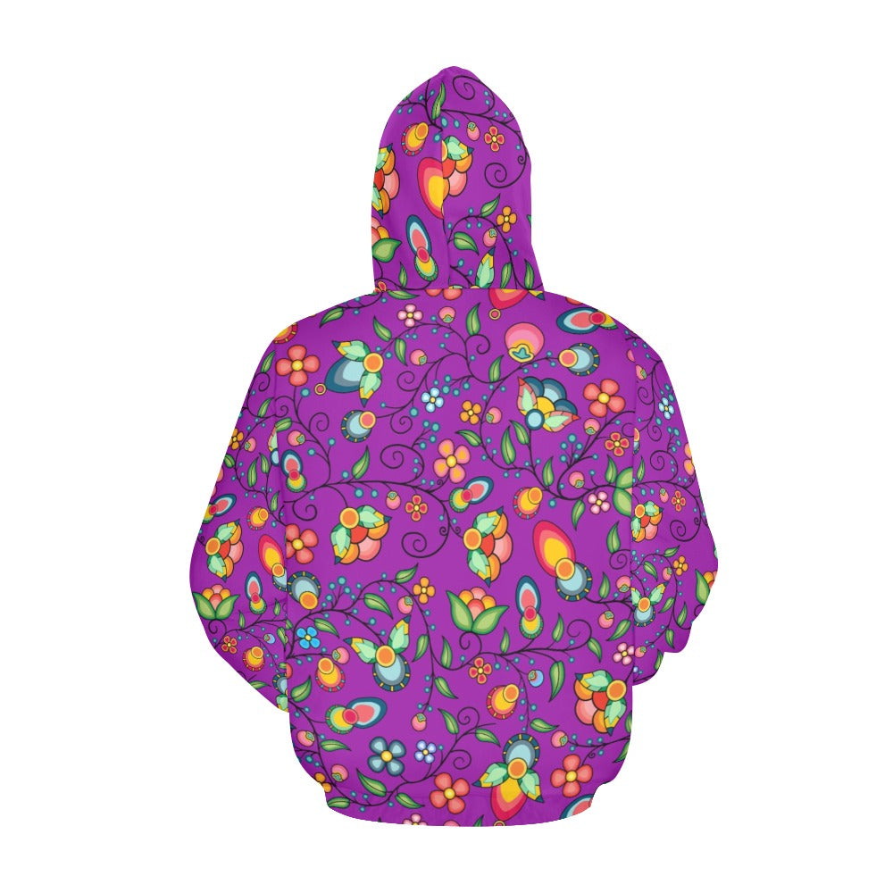 Floral Bounty Purple Hoodie for Women (USA Size)
