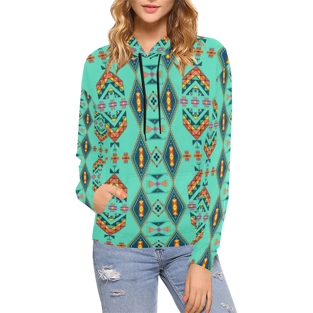 Travois Tipi Smoky Sky Hoodie for Women (USA Size)