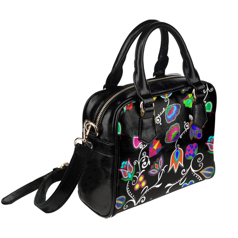 Indigenous Paisley Black Shoulder Handbag